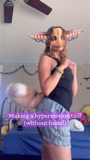 Making a hypermotion tail without foam #furry #therian #alterhuman #fursuit #otherpaw #art #catmask