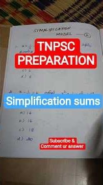 simplification sums for TNPSC EXAM #maths #tnpscgroup4#simplification#aptitude#analogyquestions