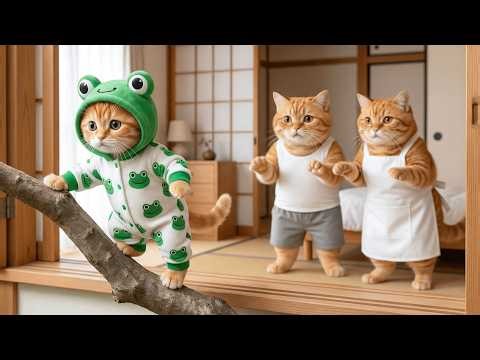 Ginger Kitten Made a Decision That Morning 💔 Mama and Papa Cat Didn’t Hear the Door 😳🌅