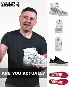 I'm fired up to announce that my newest sneaker the Gary Vee 004 POSITIVITY & OPTIMISM high top and low top are out NOW ... and they are FRESHEST 👟 YET ;)🔥 | Gary Vaynerchuk