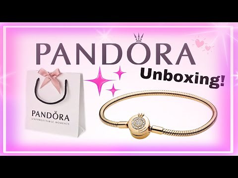 Pandora Moments Sparkling Crown O Snake Chain Bracelet in Gold | - 2023 UNBOXING! ❤︎