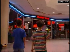 Hanging out inside the arcade at a mall in 1998