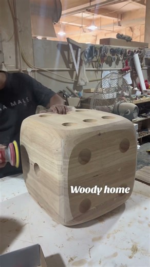 Making a Giant Dice Stool from Solid Wood #Woodworking #DiceStool #DIY #FurnitureMaking #SolidWood