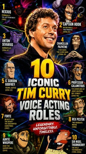 10 ICONIC VOICE ACTING ROLESRIP TIM CURRY (1946–2026)🖤