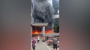 Massive fire at motorcycle parking lot in China’s Chongqing