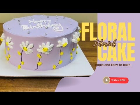 Easy Floral Birthday Cake Tutorial | Simple Pastel Daisy Design 🎂🌸