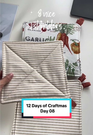 Pot holders! Very quick project, if you don’t have insul bright, use another layer of cotton batting. #12daysofchristmas #christmasgifts #homemadegifts #handmadegifts #sewingtutorial