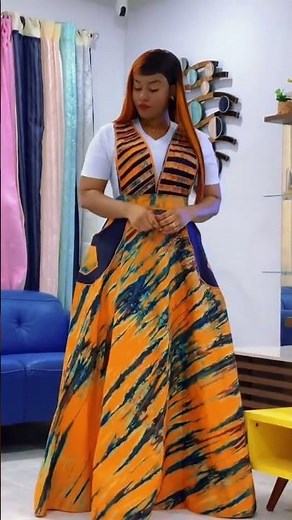 Cette robe longue africaine est un véritable cadeau pour vos yeux, Très Jolie Robe en Pagne Africain