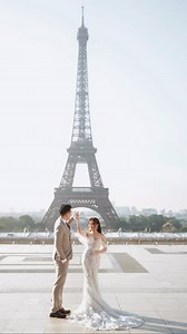Paris Engagement 在巴黎拍攝新娘唯美的婚紗照，無疑是每位新娘夢寐以求的浪漫體驗夢幻艾菲爾鐵塔,巴黎的街道 配上精緻的婚紗，必定能在這座浪漫之都能留下難以忘懷的回憶！ #parisprewedding #overseasprewedding #婚紗禮服 #designergown | BRIDE SWEET Wedding | Facebook