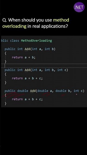 When should you use method overloading in real applications ?