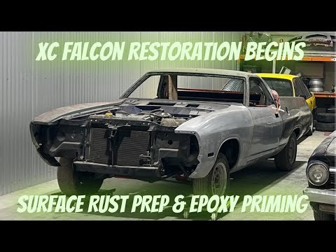 XC Falcon Restoration Begins, Surface Rust Prep and Epoxying the Body