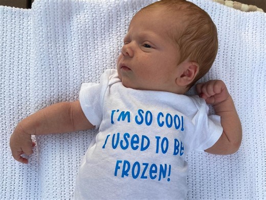We adopted an embryo that had been frozen for 30 1/2 years. Our record-breaking baby was born this summer.