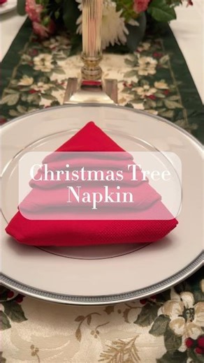 Easy Christmas Tree Napkin Fold Tutorial 🎄✨