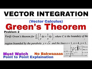 18. Green's Theorem | Concept & Problem 2 | Vector Integration | Vector Calculus