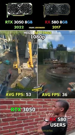 RTX 3050 8GB vs RX 580 8GB - Why Buy More Frames? #pcgaming