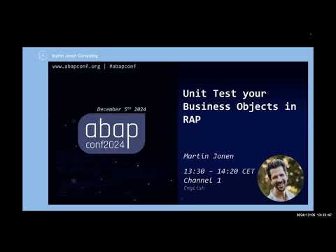 Unit Test your Business Objects in RAP