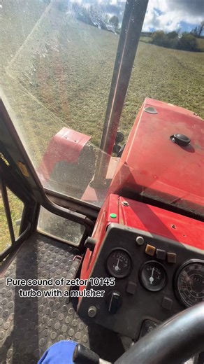 Pure sound of Zetor 10145 turbo with a mulcher #turbodiesel #zetor #mulcher #grass #fyp #likе