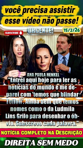 🟥 EXPLODIU AGORA! ANA PAULA HENKEL DETONA: BLINDAGEM DE TOFFOLI É O ÓBVIO ESCÂNDALO! 📢
