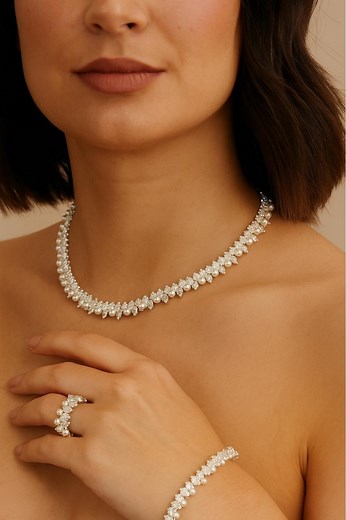 Luxury Wedding Jewelry Set | Swarovski Zirconia & Pearls Jewelry Set | Crystal Bridal Necklace Set, Earrings, Bracelet, Ring | Jewelry Sets - Etsy