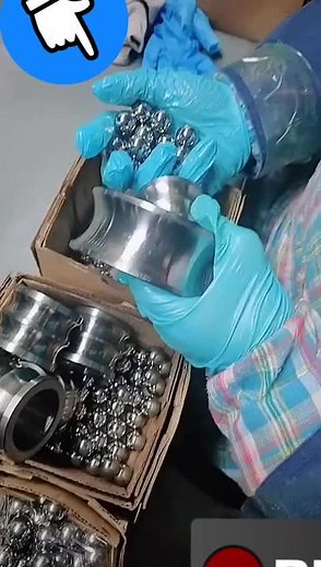 Industrial Parts Sorting Process in Workshop