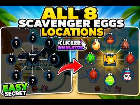 SUMMER UPDATE! 🏖️ ALL 8 Scavenger Eggs Locations For OP Secret Pet! (Clicker Simulator)