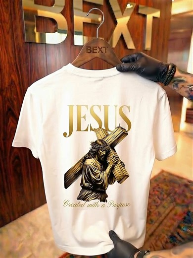 Camiseta Cristã Jesus - Criado com um Propósito #fe #modamasculina #TikTokShopBr