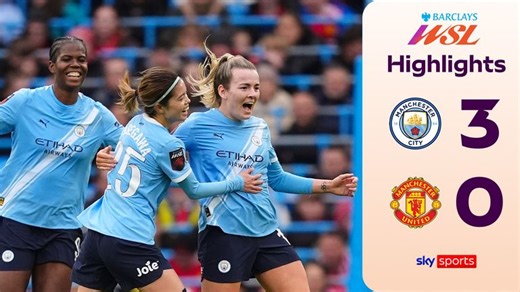 Man City Women 3-0 Man Utd Women: Lauren Hemp scores stunner on injury return in thumping Manchester derby win