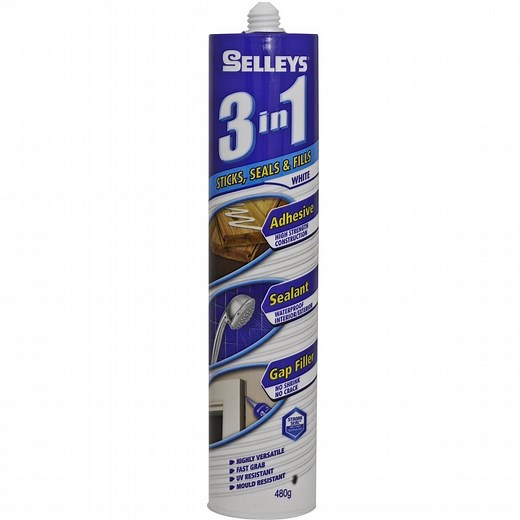 Selleys 480g White 3-in-1 Silicone Sealant