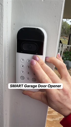 myQ smart garage door opener video keypad that protects your garage too! Always know who access your garage with a built-in microphone and built-in camera to monitor garage door access. #SmartGarageDoorOpener #GarageDoorOpener #GarageDoorCamera #SecurityCamera #HomeSecurity .
