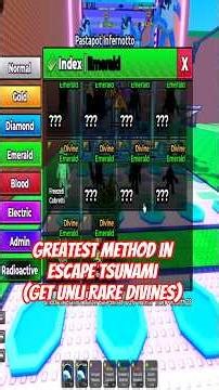 🔥 The GREATEST Method in Escape Tsunami Roblox?! 😱 Unlimited Rare Divine Brainrots?!
