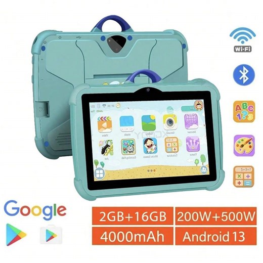 Children'S 7-Inch Tablet Computers, Children'S Tablet Computers And Wi-Fi 2GB RAM, 16GB Roma, Dual Cameras, Parental Control, Jpa Preinstallate For Children'S Education, Games, Tablets And Holiday Gifts For Taking Care Of Children, Children'S Gifts For Birthday Celebrations, Gifts, Open Perfect Gift