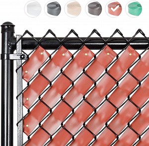 Fenpro Chain Link Fence Privacy Tape, UV Resistant, Hardware Included, 90% Visibility Blockage (Redwood)