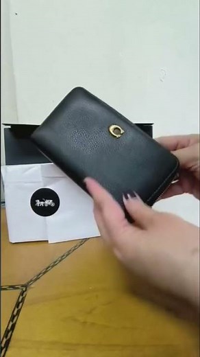 Coach Essential Medium zip around wallet new version 2025 #coachwallet #coachwalletblack