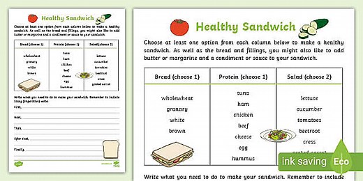 Make a Healthy Sandwich Activity