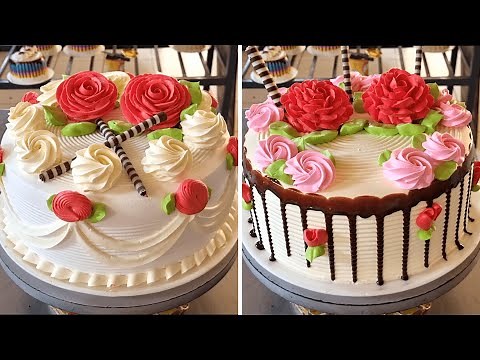 Impresionante técnicas de decoración de tortas | Aprende a decorar tortas con flores en crema