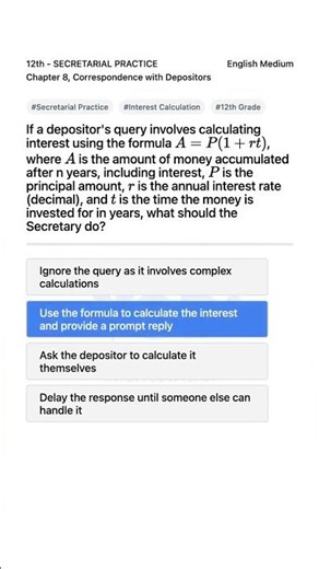 Secretarial Practice Interest Calculation Query