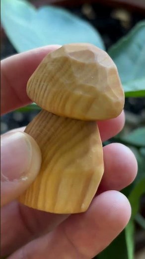 Small shroomhouse carved out of basswood. Inspired by Doug Linker. #whittling #woodcarving