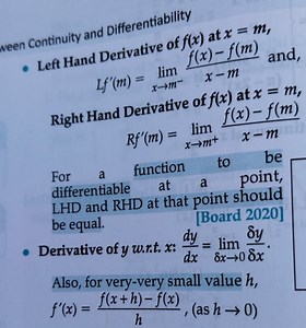 ween Continuity and Differentiability Left Hand Derivative of f... | Filo