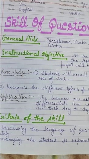 English lesson plan 1/Verb/ micro teaching
