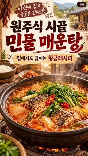 [광고] 원주식 시골 민물 매운탕 황금레시피! 얼큰하고 구수하게 끓이는 법 #민물매운탕 #매운탕끓이는법 #원주매운탕 #메기매운탕 #시골밥상 #황금레시피