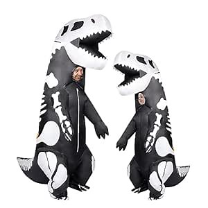 Inflatable Skeleton Dinosaur,T-Rex Costume for Adults Costume Funny Halloween Party Cosplay Costume