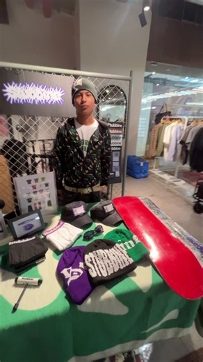 Stubbine Pop Up Booth at Burrow Skateshop