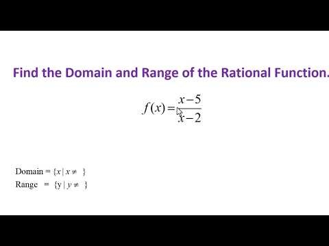 Find the Domain and Range of the Rational Function