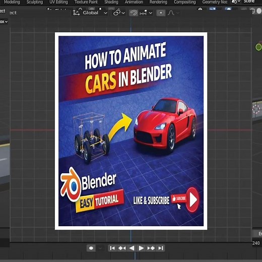 Blender Car Rig Animation in 60 Seconds | Easy Wheel Rotation Setup #blender #blendertutorial #car