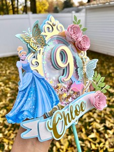 Cinderella Cake Topper/ Princess Cake Topper/ Cinderella Party Decor/ Cinderella Inspired Cake Topper - Etsy