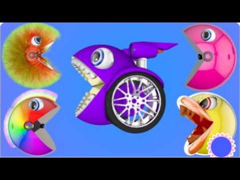 Evolution of Pacman | Learn Colors with Pacman and School Bus | Fun Cartoon for Toddlers