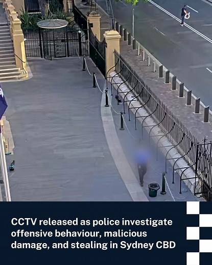 Police have released CCTV as investigations continue into offensive behaviour, malicious damage, and stealing incidents in Sydney’s CBD yesterday. MORE INFORMATION ➡️ https://www.police.nsw.gov.au/news/article?id=121864 | NSW Police Force