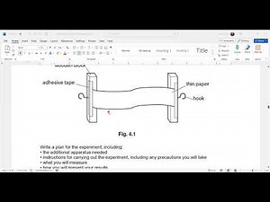 Plan an experiment which will enable you to compare the strengths of different samples of thinpaper,