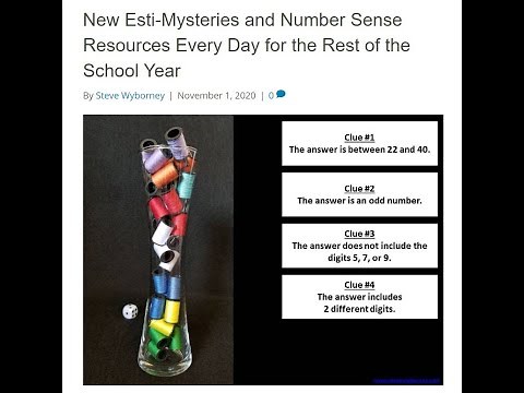November - New Esti-Mysteries and Number Sense Resources Every Day for the Rest of the School Year