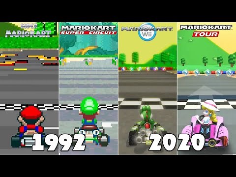 Evolution Of SNES Mario Circuit 3 Course In Mario Kart Games [1992-2020]